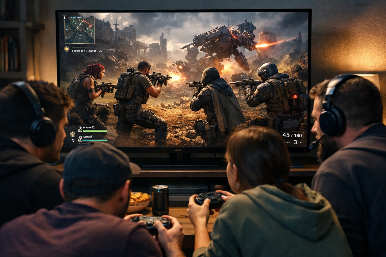 Jogadores jogando em modo cooperativo